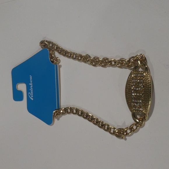 Gold-Tone Bold Statement Necklace Sparkling Lettering - Women's Fashion Jewelry - Picture 7 of 7